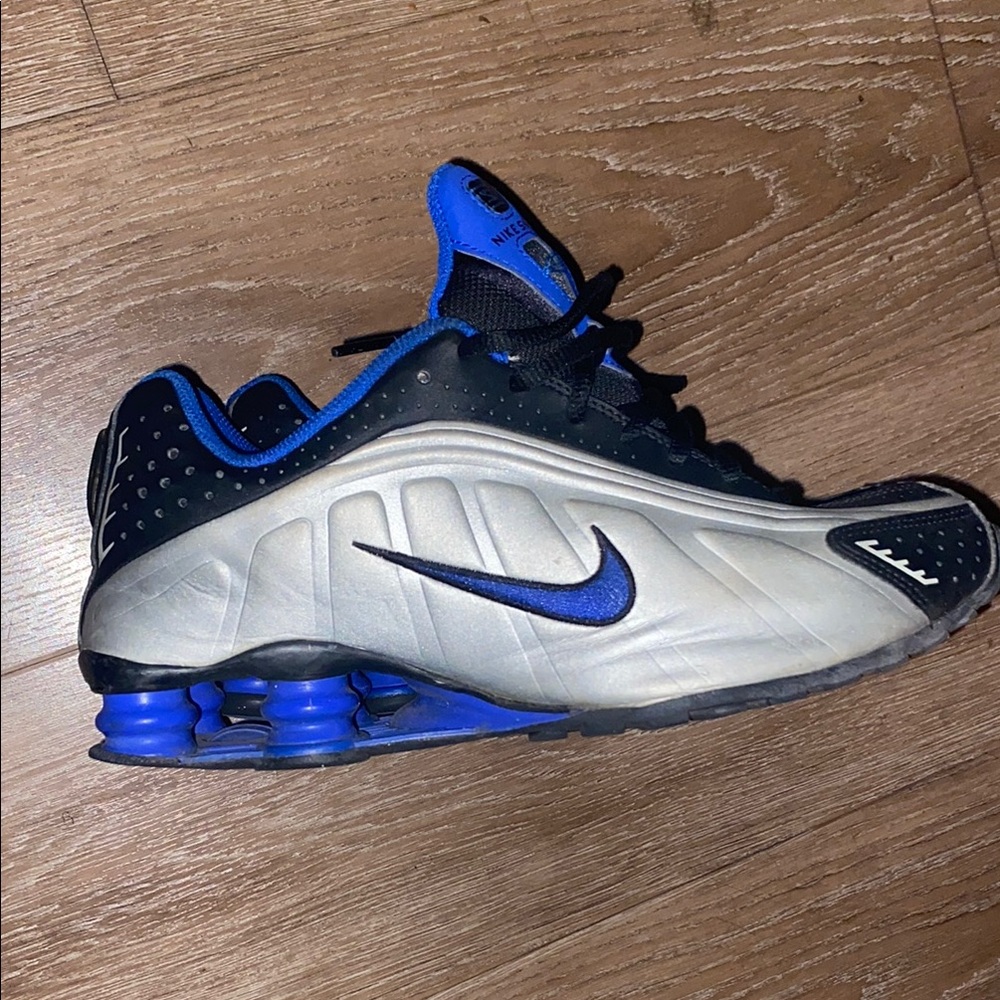 Nike Black and Silver Sneakers with Blue Accents